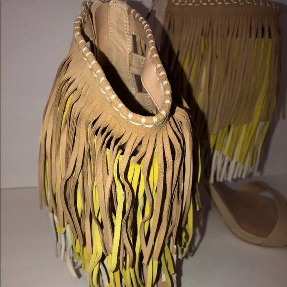 Aldo Platform Sandal Rivamonte Fringe Heels - Picture 5 of 8